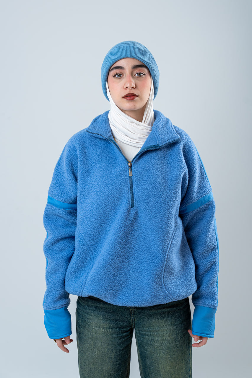 Sky Blue Fluffy Hoodie