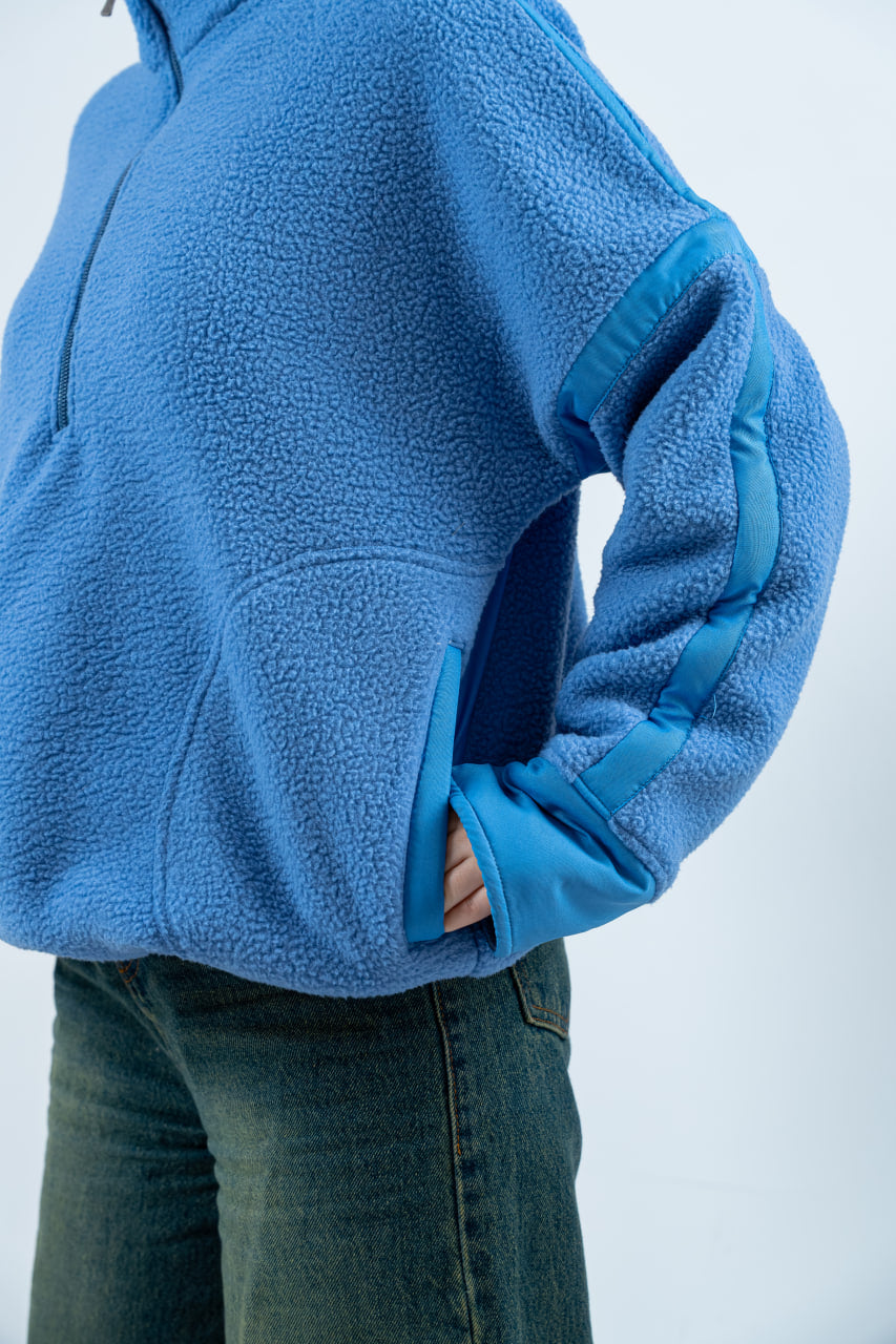 Sky Blue Fluffy Hoodie