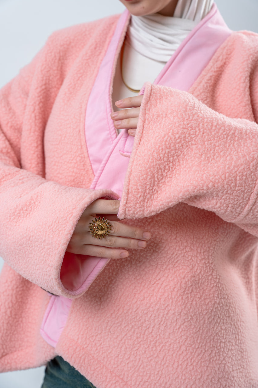 Powder Pink Fur Jacket