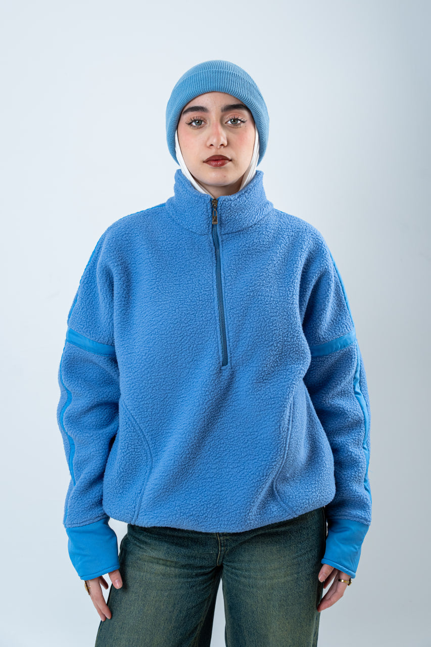 Sky Blue Fluffy Hoodie